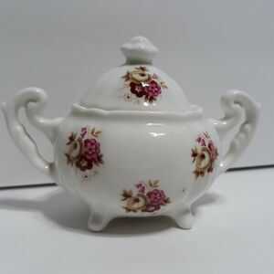 Jubilee Fine Bone China Made In England Rose Sugar Bowl tea coffee